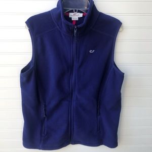 Vineyard Vines Navy Blue Fleece Zip Up Vest